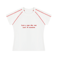 'love a man who can last 90 minutes' baby tee