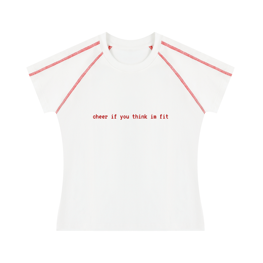 'cheer if you think im fit' baby tee