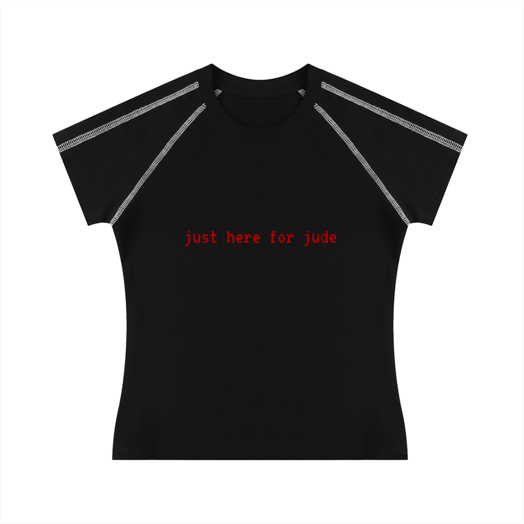 'just here for jude' baby tee